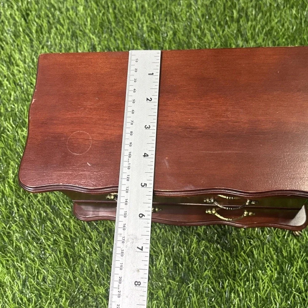 Vintage Wooden Jewelry Box w Mirror‎ Claw Feet Drawers Feminine Decor